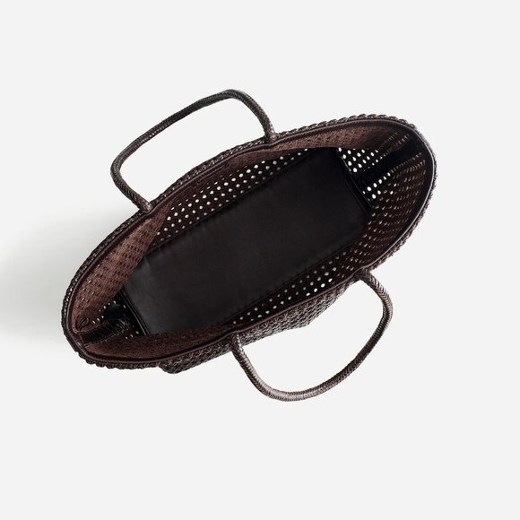 NWT Madewell The Handwoven Cane Tote Bag Dark Carob Brown - Picture 2 of 5